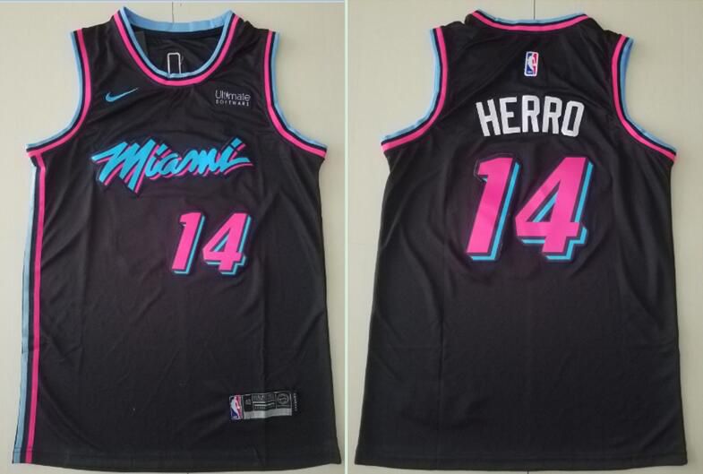 Men Miami Heat 14 Herro Black Nike Game NBA Jerseys